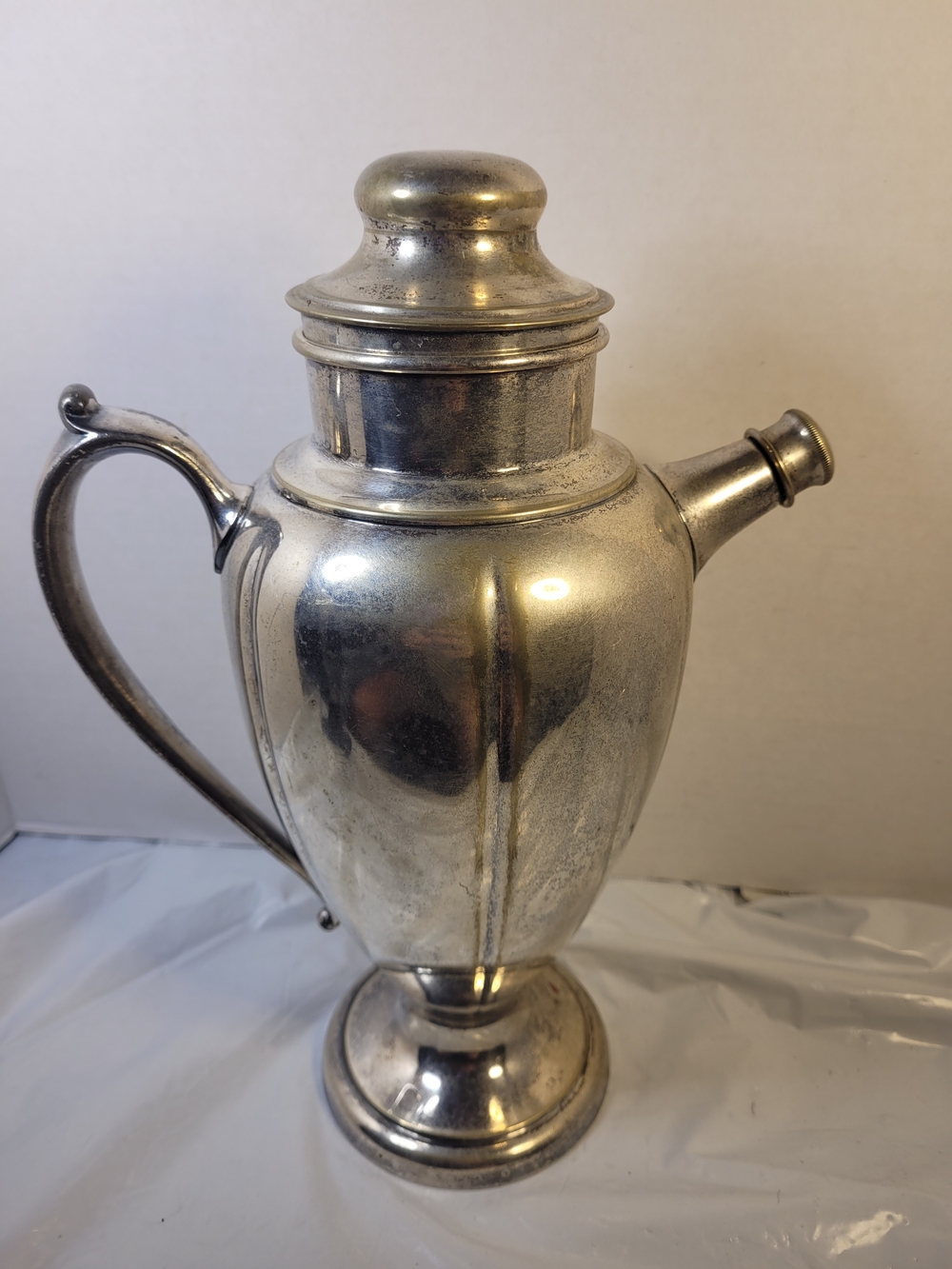 Vintage Silver on Copper Cocktail Shaker Barware (S)